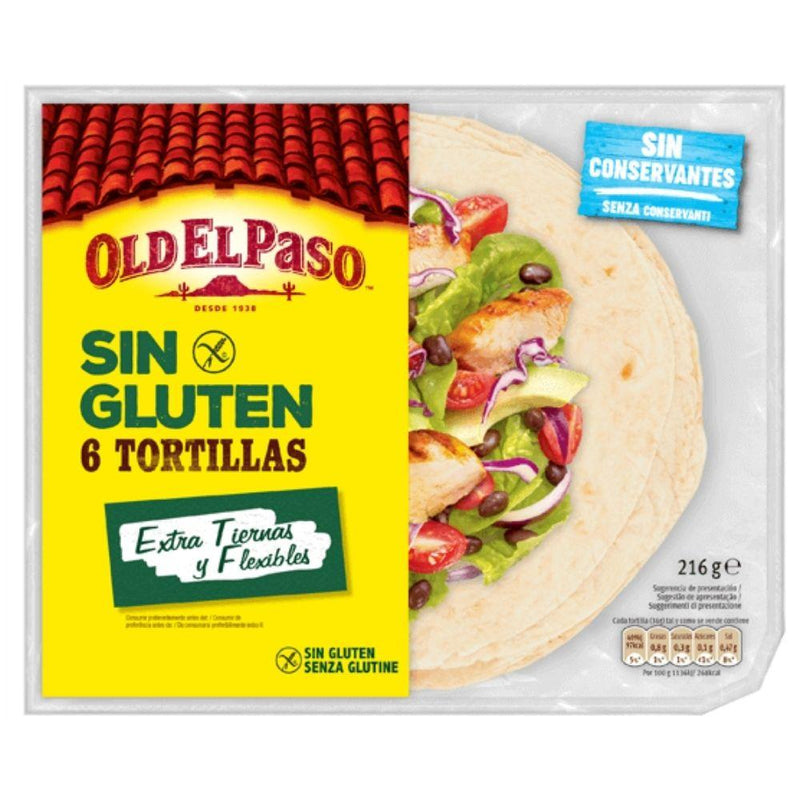 Tortillas Mexicanas Old El Paso Gluten Free, 6 tortillas senza glutine da 216g