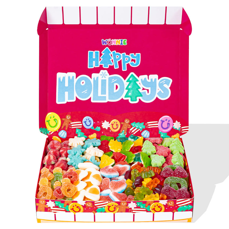 Wunnie box “Happy Holidays”, scatola di caramelle gommose da comporre con i tuoi gusti preferiti