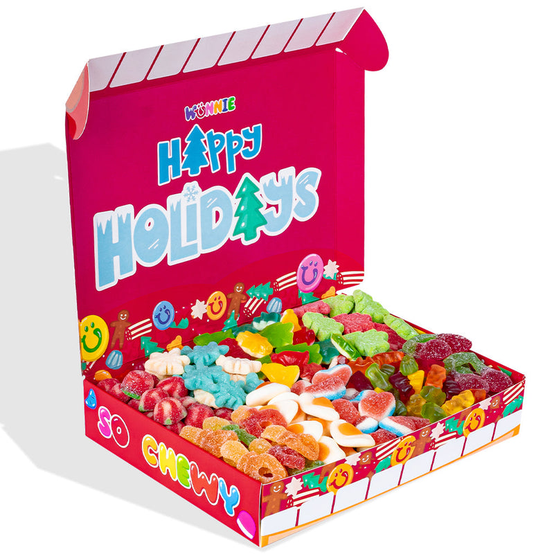 Wunnie box “Happy Holidays”, caja de gomitas para componer con tus sabores favoritos