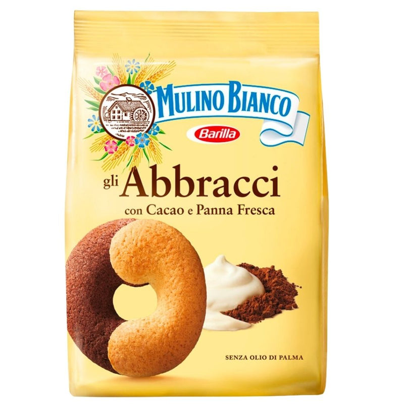 Abbracci Mulino Bianco, biscotti al cacao e panna da 350g