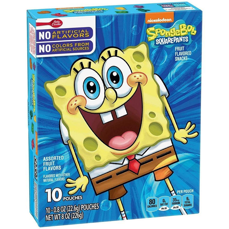 Betty Crocker Spongebob  Fruit Flavored Snack, caramelle alla frutta da 226g (4760285347937)