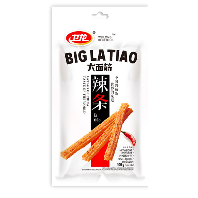 Confezione da 106g di snack di frumento Big La Tiao