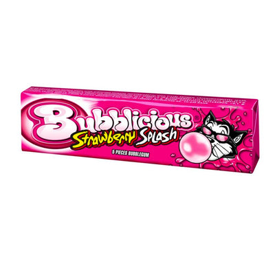 Confezione di gomme alla fragola Bubblicious Strawberry Splash da 38g