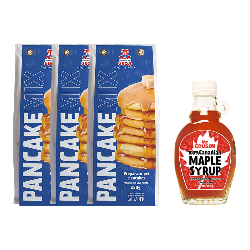 3x American Uncle Pancake Mix + My Cousin Maple Syrup