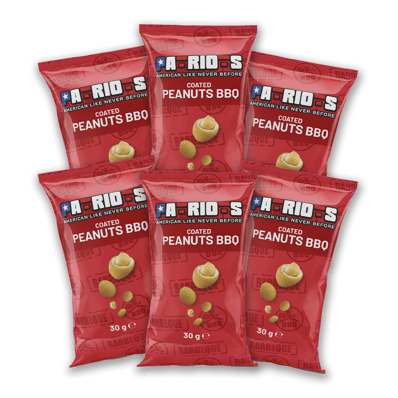 6x Patriots Coated Peanut BBQ, arachidi al barbecue da 30g