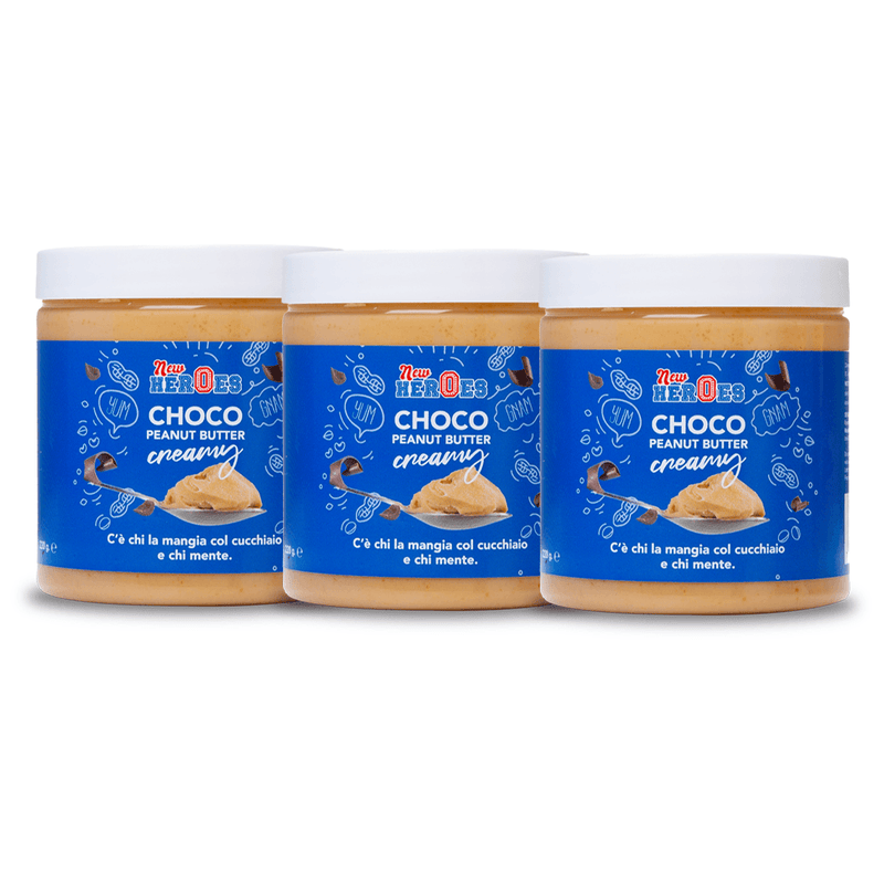 3x New Heroes Choco Peanut Butter Creamy, crema al cioccolato e al burro d&