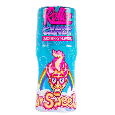 Confezione da 40g di caramella roll al lampone Dr Sweet Roller Candy Raspberry Flavour