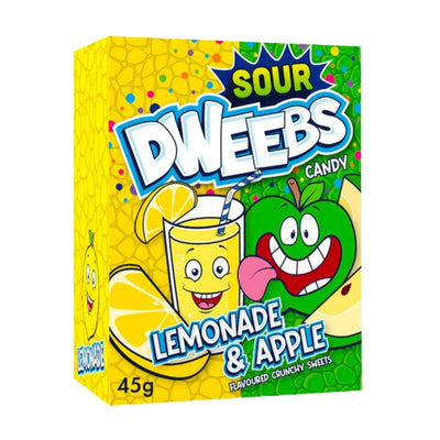 Confezione da 45g di caramelle aspre al limone e mela Dweebs Sour Candy Lemonade&Apple