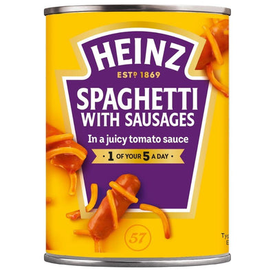 Heinz Spaghetti with Sausages, spaghetti con pomodoro e salsiccia da 400g (4699598422113)