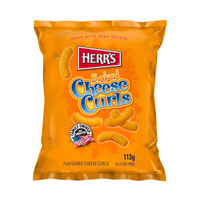 Confezione di patatine Herr's baked Cheese Curls da 113g