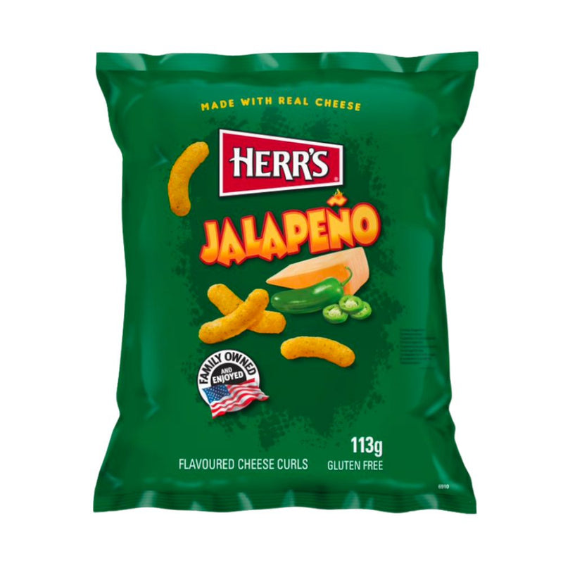 Confezione di patatine Herrs Jalapeno da 113g