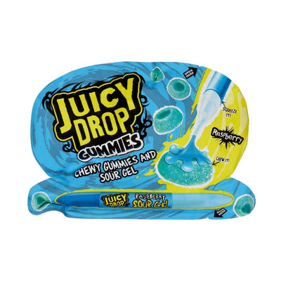 Juicy Drop Gummies and Sour Gel Raspberry,