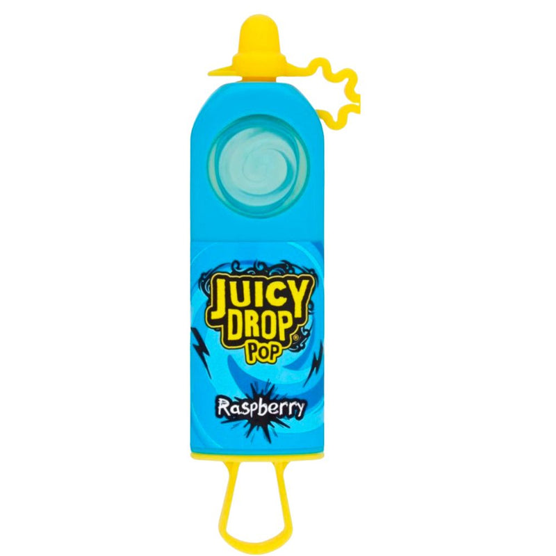 Confezione da 26g di lecca lecca liquido al lampone Juicy Drop Pop Raspberry