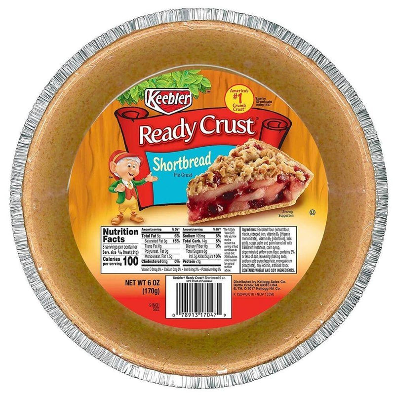 Keebler Ready Crust Shortbread Pie Crust, base per torte al burro scozzese da 170g (4720953262177)