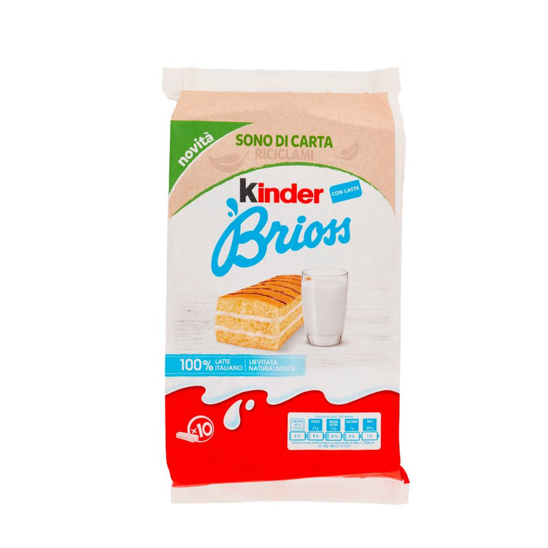 Kinder Brioss, pack de 10 snacks de leche de 27g