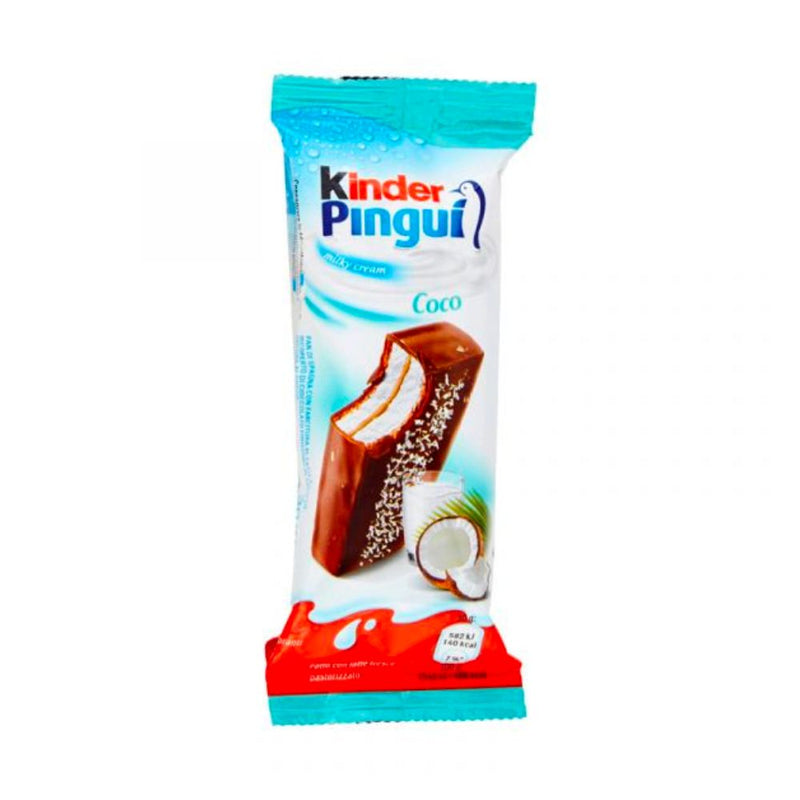 Kinder Pinguì Cocco, snack de chocolate, leche y coco 30g