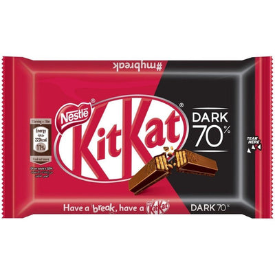 Kit Kat Dark, waferi ricoperto e ripieno di cioccolato fondente da 41.5g