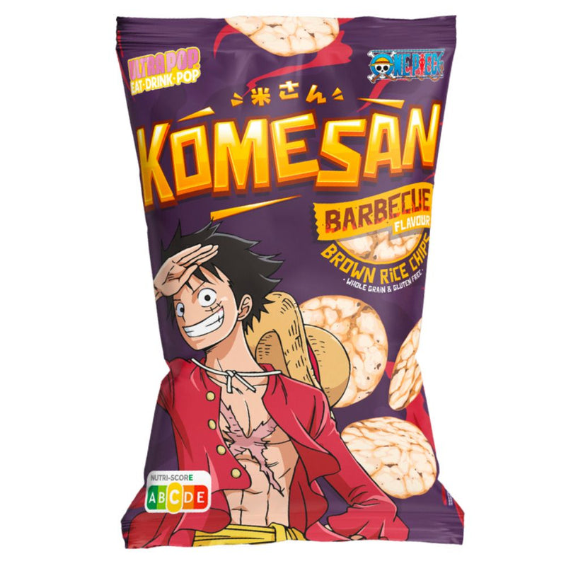 Ultra Pop Komesan Barbecue Luffy One Piece, chips de arroz con sabor a barbacoa 60g