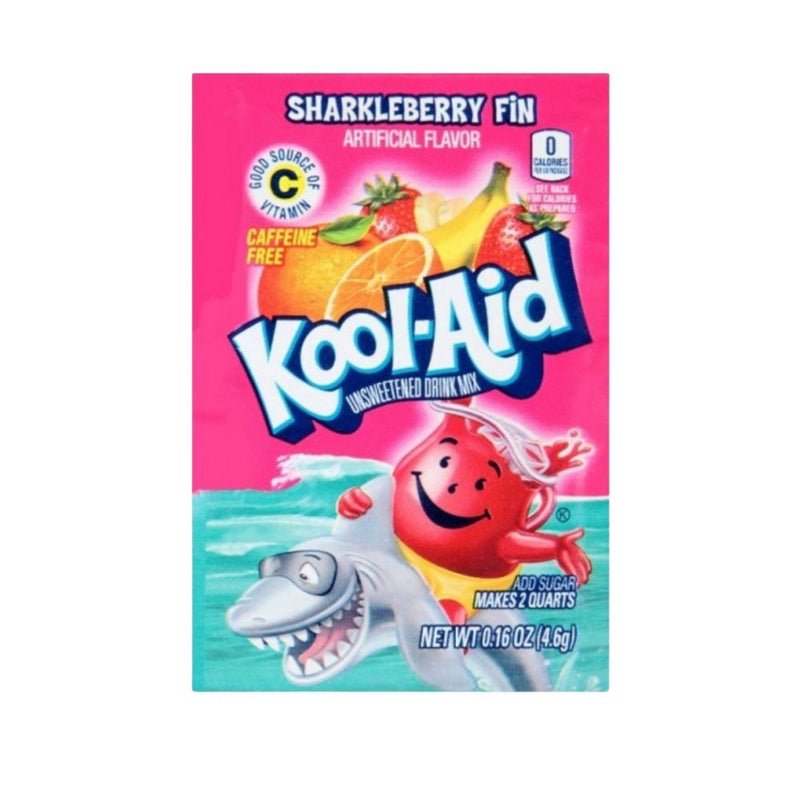 Confezione di preparato per bevande ala frutta kool aid sharkleberry