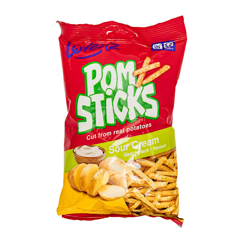 Confezione da 85g di patatine stick alla panna acida Lorenz