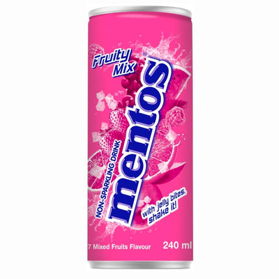 Confezione da 250ml di mentos alla frutta con pezzi di cocco Mentos Soda Drink Fruity  Mix