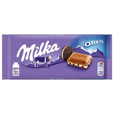 Milka Oreo, barretta ripiena di crema e biscotti oreo da 100g