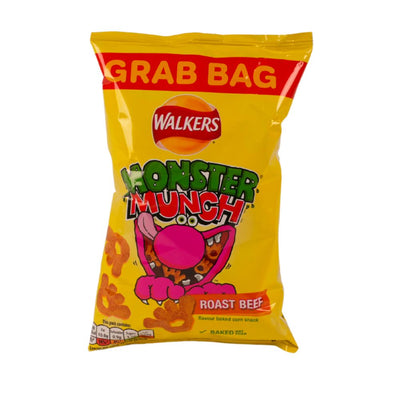 Confezione di patatine al roast beed Walkers Monster Munch da 40g