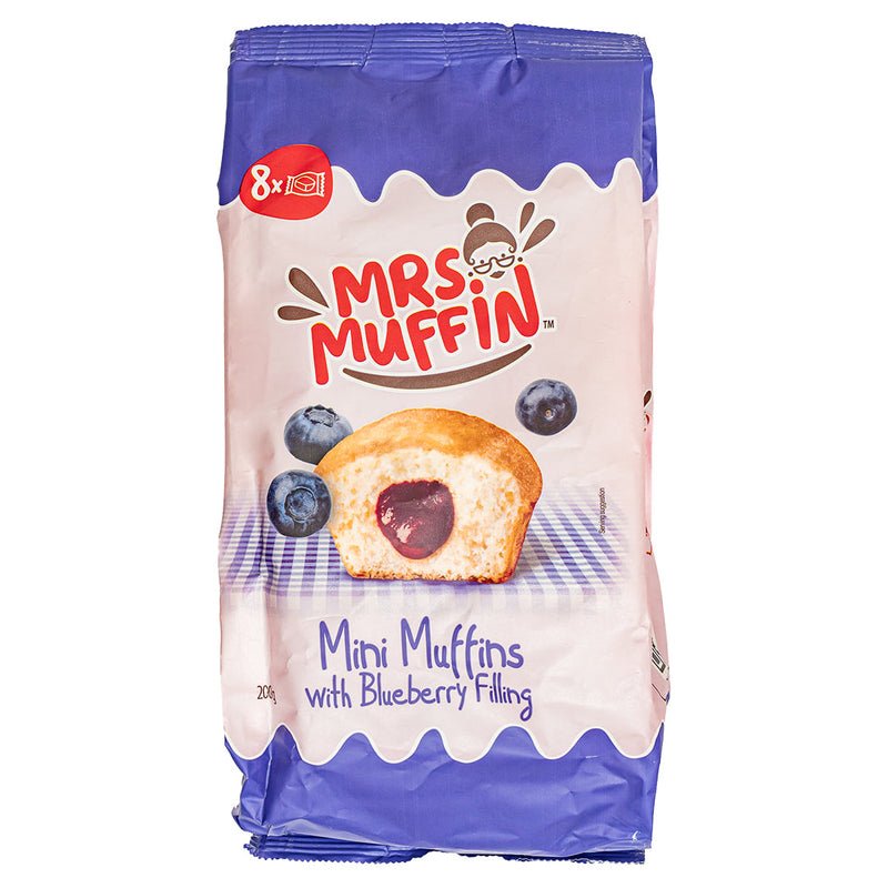 Mrs Muffin with Blueberry Filling, 200g muffins with blueberry cream