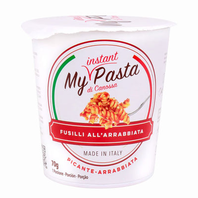 Confezione da 70g di My Instant Pasta Fusilli all'Arrabbiata