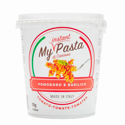 Confezione da 70g di fusilli al pomodoro con basilico My Instant Pasta Pomodoro e Basilico