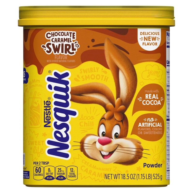 Nesquik Chocolate Caramel Swirl, Chocolate Caramel Milk Powder 525g