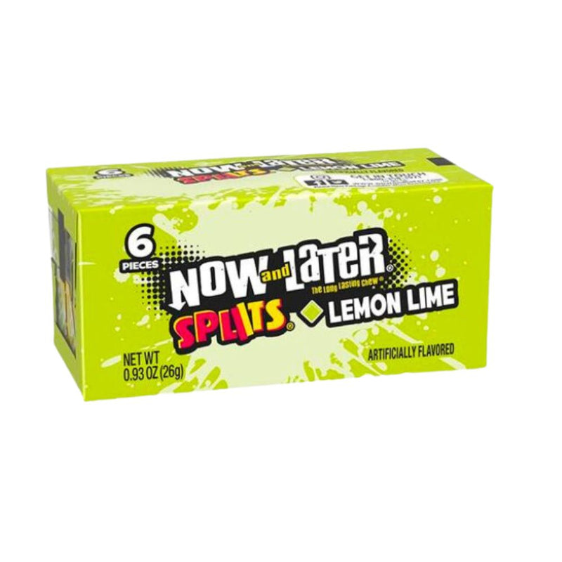 Confezione da 26g di caramelle al limone aspro Now & Later Splitz Lemon Lime