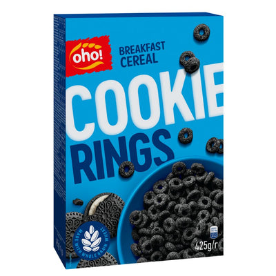 Confezione da 425g di cereali al gusto di biscotti al cacao Oho Cookie Rings