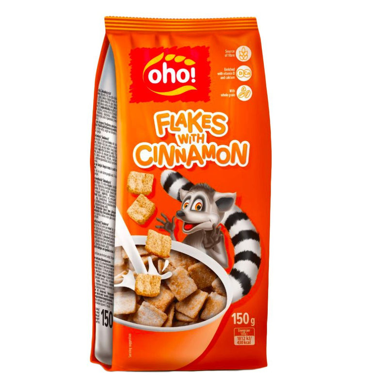 Confezione da 150g di cereali alla cannella Oho Flakes Cinnamon