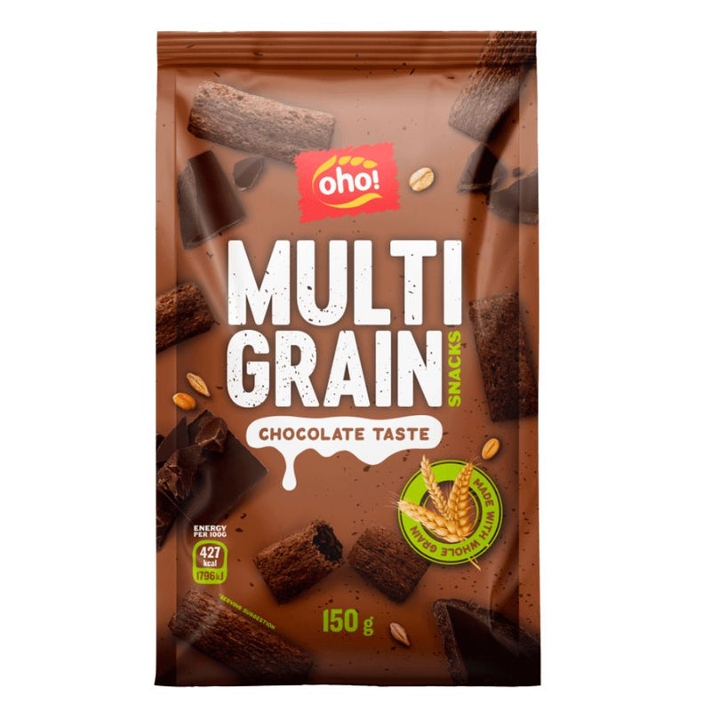 Confezione da 150g di snack al cioccolato Oho Multi Grain