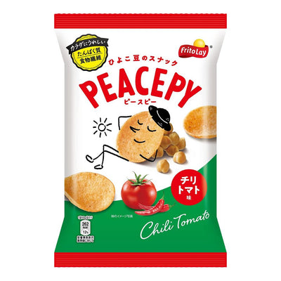 Confezione di snack ai legumi Peacepy Pea Chips Spicy Chili Tomato da 50g