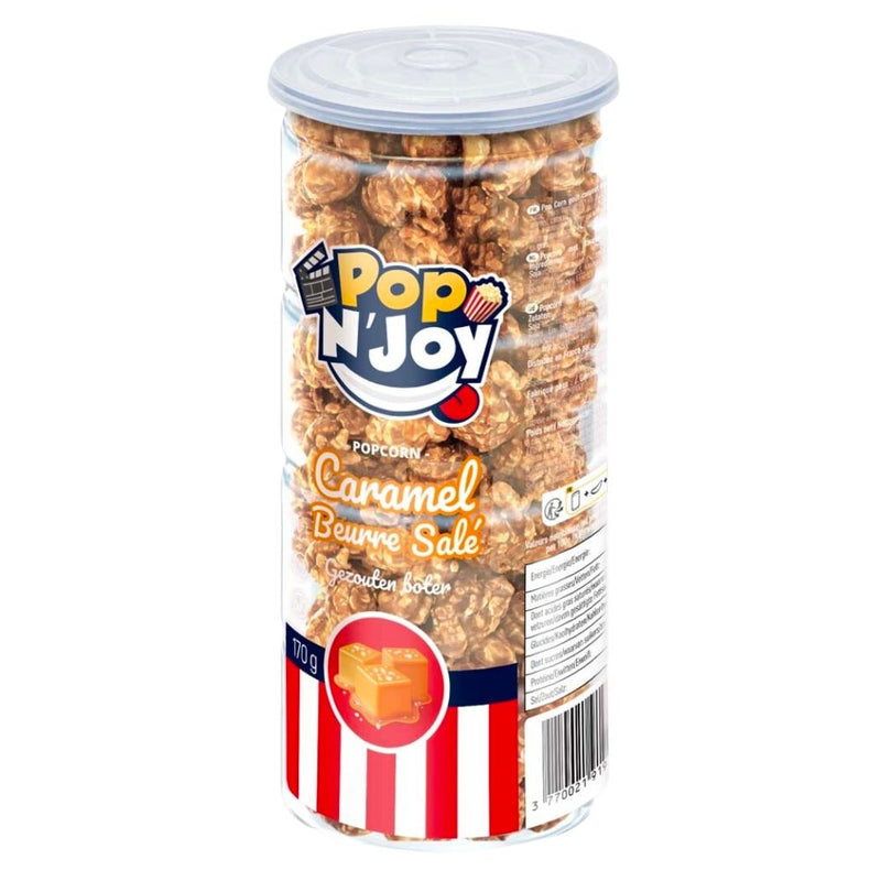 Confezione da 170g di popcorn al caramello Pop N’Joy Caramel Beurre Salé