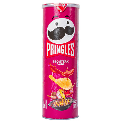 Confezione da 110g di patatine al gusto di carne alla griglia Pringles Bbq Steak