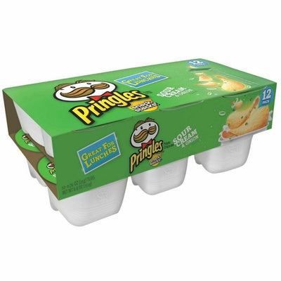 Pringles Snack Stack Sour Cream & Onion, confezione da 12 monoporzioni di patatine al gusto di panna acida da 252g (4760381849697)