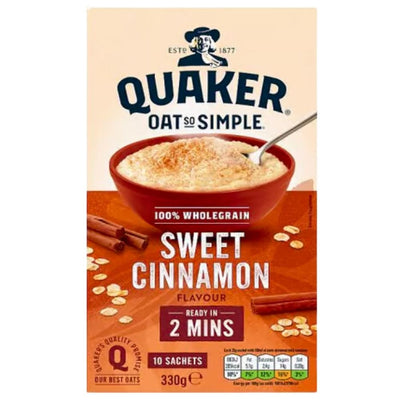 Confezione da 330g di preparato di fiocchi d'avena Quaker Oat Cinnamon