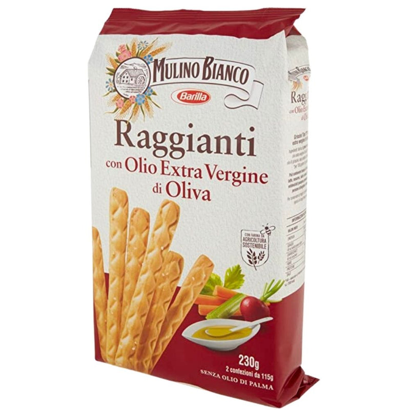 Raggianti Mulino Bianco, 230g palitos de pan salados