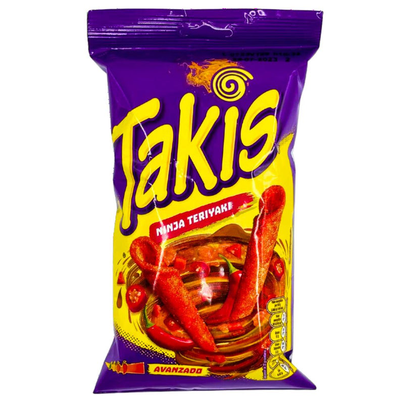 Takis Ninja Teriyaki, rizos de tortilla picantes aromatizados con salsa teriyaki 90g