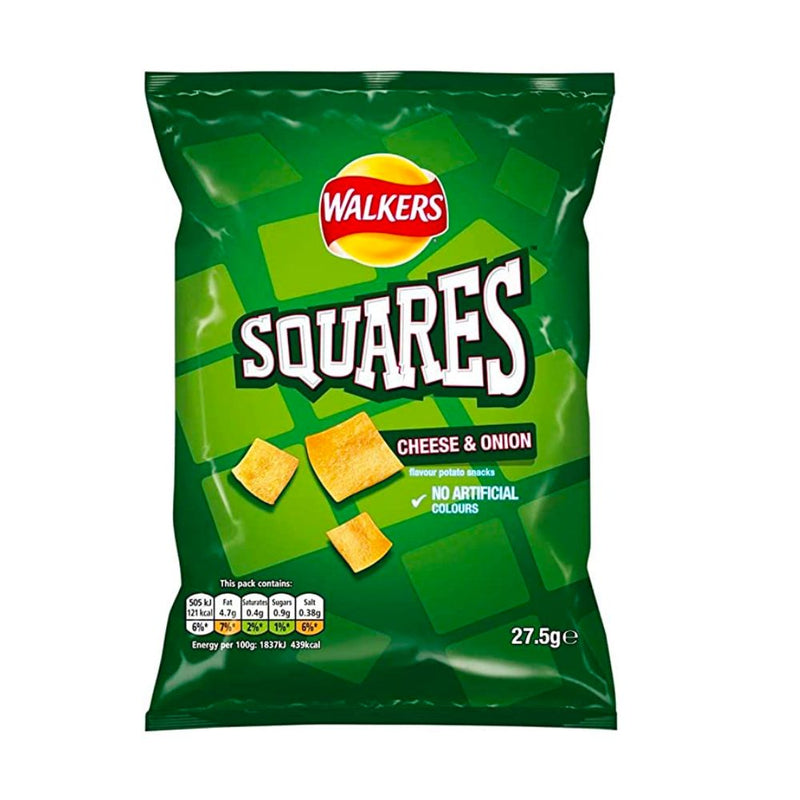 Squares Cheese & Onion, patatine al gusto di formaggio e cipolla da 27.5g