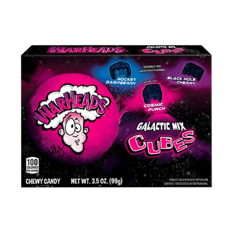 Warheads Galactic Mix Cubes, 99g sour fruit sweets