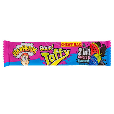 Confezione da 42g di caramelle alla frutta Warheads Sour! Taffy 2-in-1 Color&Flavors Chewy Bar