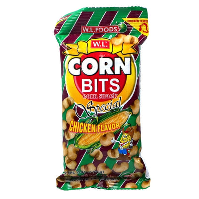 Confezione da 70g di fiocchi di mais al gusto di pollo W.L. Corn Bits Corn Snack Special Chicken Flavor